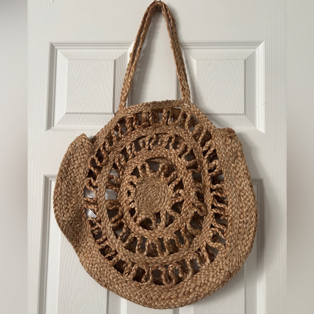 Zara Jute Natural Tote Bag - Picture 4 of 6